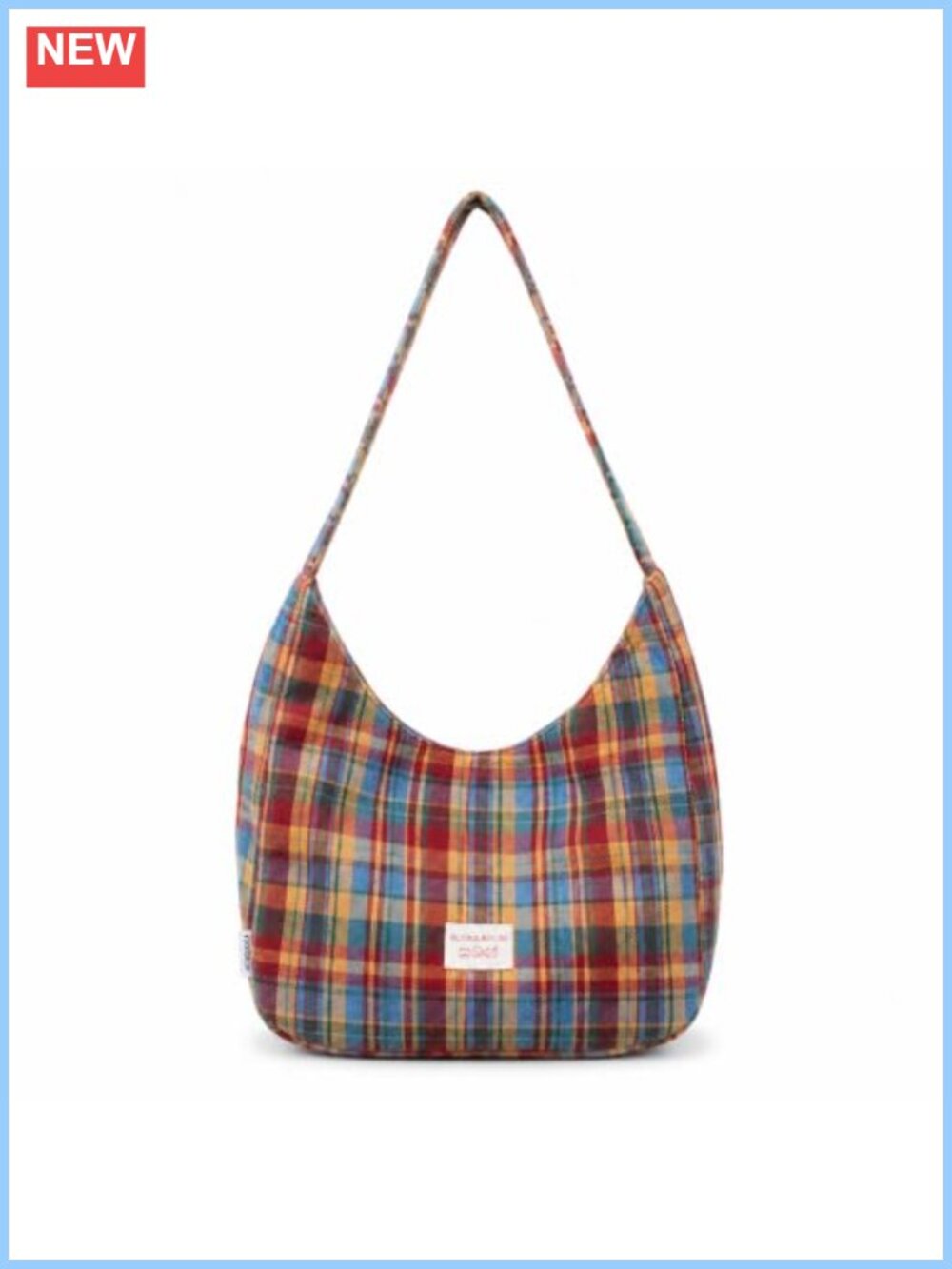Tweed Hobo Shoulder Bag Plaid Patchwork Purse Crossbody Magnetic Closure